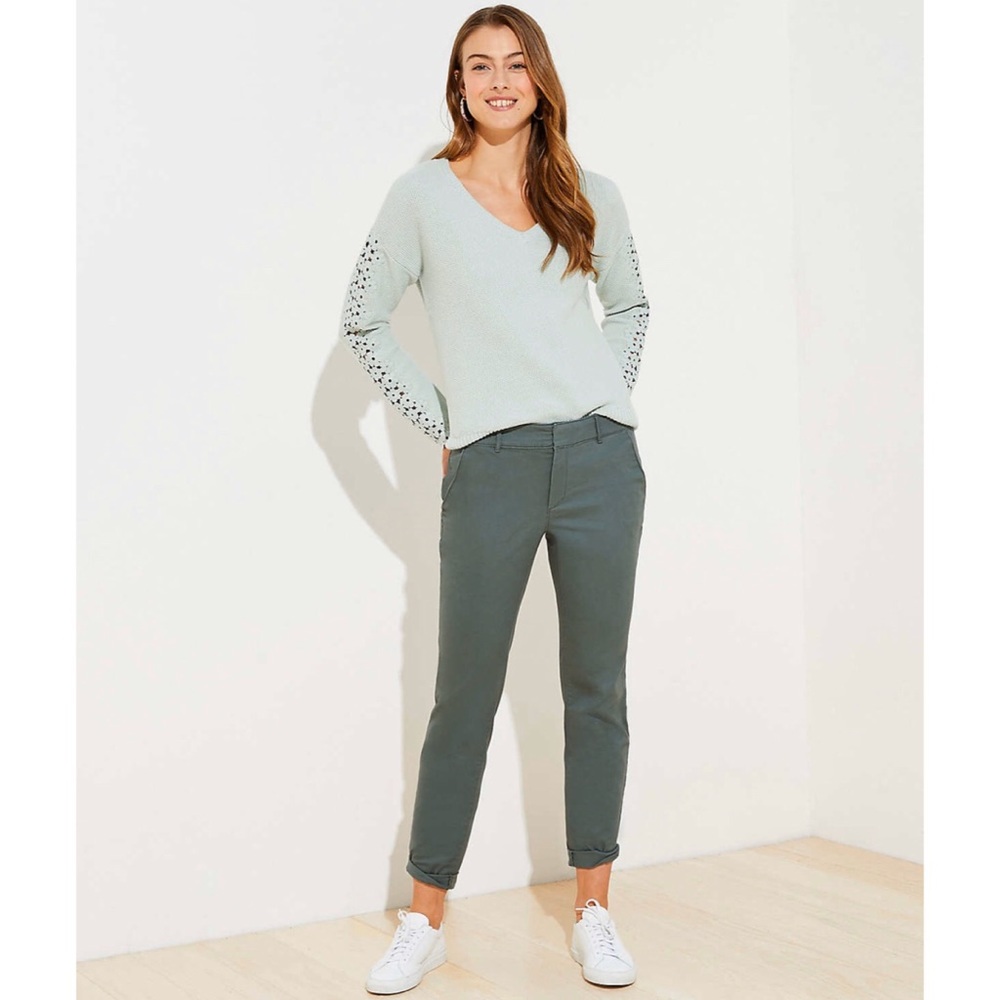 NWT LOFT Roll Cuff Girlfriend Chinos Size 12
